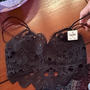 Anthropologie Black Lace Bandeau